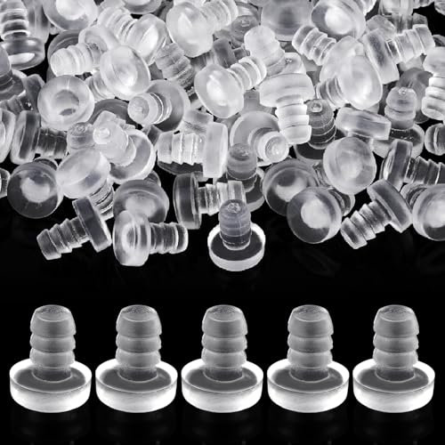 simarro 100 amortiguadores de goma transparente, topes de goma, topes de mesa, muebles, con vástago, asas de goma transparentes, amortiguadores para puertas de armarios, cajones, mesas de cristal