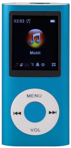 Portable MP3 Music Player, 1.8in Screen MP4 Player, 7 Sound Effect HiFi Player, Digital Video Music Player with E-book, Voice Record, Picture Support (Blue)