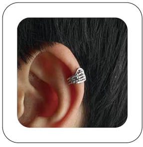 Yheakne Punk Skelett Hand Ohrmanschette Ohrringe Finger Hand Manschette Ohrringe Silber Schädel Hand Ohrringe Nicht Piercing Knorpel Clip Auf Ohrringe Schmuck Für Frauen Und Mädchen