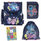 Goldkids - Schulranzen für Jungen und Mädchen, 4er-Set - Schul-Rucksack für Kinder mit Federmäppchen - Schuhbeutel und Hausaufgabenheft - Lilo und Stitch Motiv - 1-3 Klasse