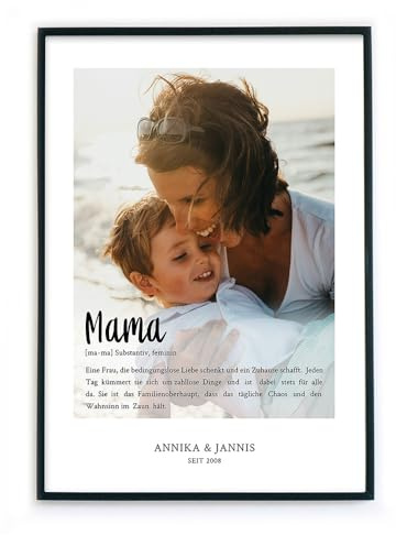 Mama Geschenk Muttertag, Weihnachten, Geburtstag. Mutter Bild selbst gestaltet als Geburtstagsgeschenk, Muttertagsgeschenk. Personalisiertes Poster als Fotogeschenk (3. Definition Mama Foto)