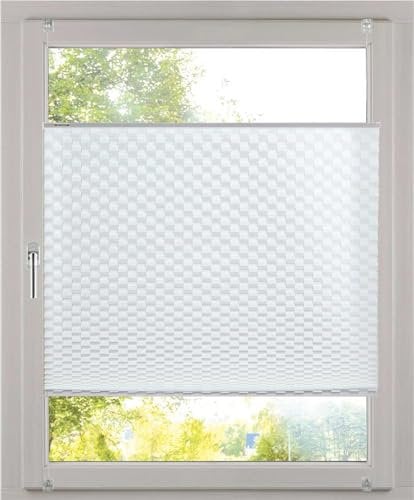 K-Home Klemmfix Plissee 3D-Effekt Weiß 50 x 210 cm