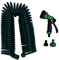 Gartenschlauch Flexibel 15M, Wasserschlauch Spirale Garden mit Sprinkler Garten Schlauch Sprühdüsen Adapter Set, für Gartenbewässerung Rasen Haustierbaden Autowaschen