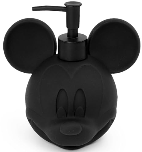 Jay Franco Disney Mickey Maus Seifenspender – Schwarzer Pumpspender aus Kunststoff – Bad-Accessoire