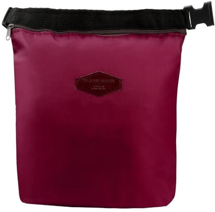 OXFUZZ Klein Kühltasche 4L Mini Lunchtasche mit Reißverschluss Kühlbox Tragbare Eistasche Faltbar Thermotasche Wasserdicht Picknicktasche Isoliertasche Thermo Isolier Tasche für Büro Arbeit (Wein)