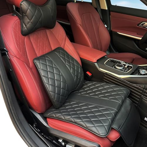 EIZOFKWM Dreiteiliges Set Kopfstützen Lendenwirbelstützkissen Für LINCO Aviator(6seats with armrest) 2020-2023, Rückenkissen Lendenkissen Auto Ergonomisches Bürostuhl Autositz Rollstuhl,M
