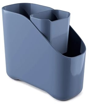Zeal Worktop Sink Tidy Organiser, Cutlery and Utelsil Pot Drainer, Provence Blue