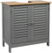 Karlhome Pedestal Under Sink Storage Bathroom Vanity with 2 Doors Traditional Bathroom Cabinet Space Saver Organizer Gray (59.99 x 30 x 59.99) cm(L x W x H)