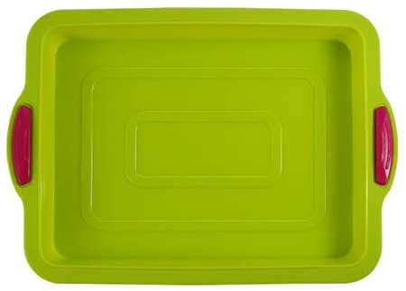 JasCherry Rectangle Moule en Silicone Pour Anniversaires ou Gros Gâteaux Quotidiens, Pâtisseries, Tartes, Antiadhésif, Souple, Démoulage Facile et Net - Résistant Températures, 34 x 24 cm (Vert)