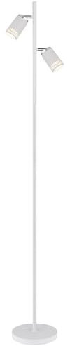 Globo Standlampe Stehlampe Stehleuchte schwenkbar 2 flammig weiß chrom H 153 cm