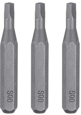 sourcing map 3pcs SQ0 Square Screwdriver Bit 5/32 Hex Shank 28mm Length S2 Steel Magnetic 4 Point Head Hex Screw Driver Bits for Electric Manual Screwdrivers Precision Repair