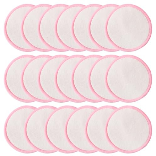 20 Pieza Almohadillas Desmaquillantes de Fibra de Bambú, Discos de Algodón Desmaquillante Lavable, Maquillaje de Limpieza Facial, Almohadillas de Bambú y Algodón para Todo Tipo de Piel
