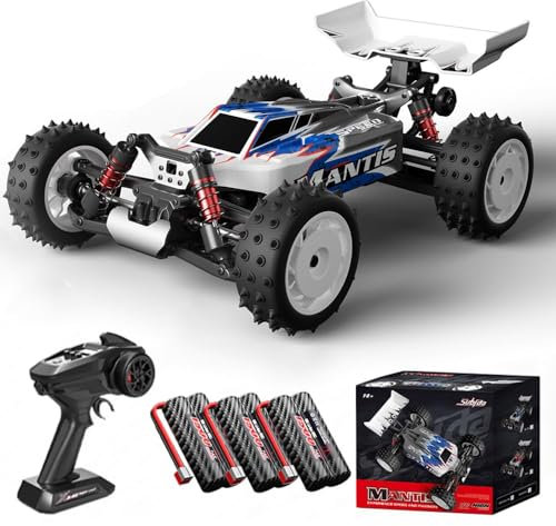 Teeggi 1/16 Ferngesteuertes Auto für Erwachsene, 70km/h RC Hohe Geschwindigkeit Drift Rennauto, 2.4GHz Bürstenloser Motor 4WD Off Road Race Buggy, 3 Batterien(Blau)