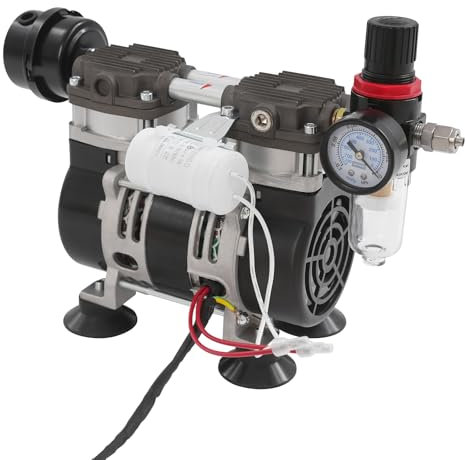 DOPBENT Vakuumpumpe, Labor-Vakuumpumpe, ölfreie medizinische Stummpumpe, 220V Vakuum pump Unterdruckpumpe, mit verteiler-Manometer