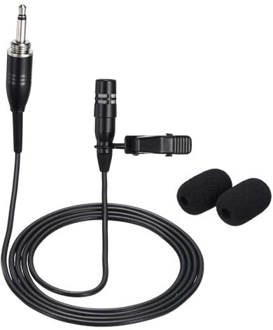sourcing map Lavalier Lapel Microphone, 3.5mm Thread Screw Plug | Condenser Collar Microphone 1m Wired Unidirectional Condense Mini Lapel Mic for Presenters Musicians Actors