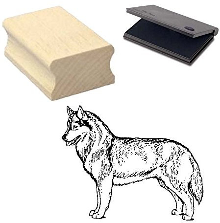 « SIBERIAN HUSKY » Motivstempel mit Kissen Scrapbooking - Embossing - Basteln - Hund