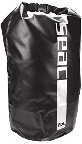 Seac Dry Bag, Wasserdichte Tasche Ideal für Tauchen, Bootfahren und Reisen, 20 lt, schwarz