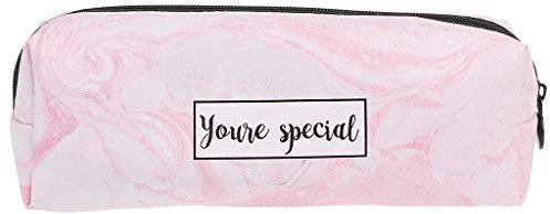 Mentin Trousse Scolaire Sac à Crayons Scolaire Poche Crayon Case Cosmétique Sac Pencil Holder pour Garçon Fille Ado (Rose)