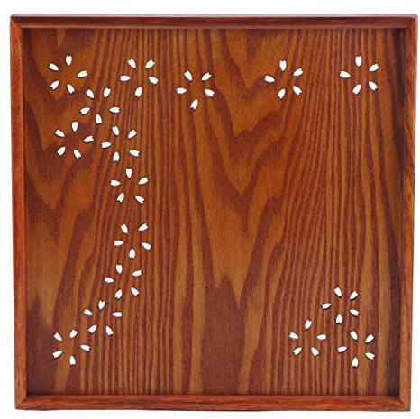Plateau carré Fleur de Cerisier en Bois Massif (34 * 34cm)
