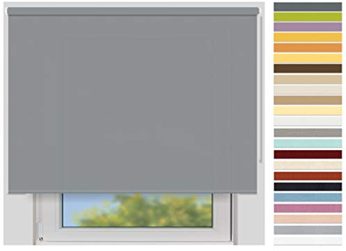 EFIXS Sichtschutzrollo Maxi - 32 mm Welle - Breiten: 40-240 cm - Höhen bis 240 cm - Hier: 180 cm x 240 cm (Stoffbreite x Höhe) - grau (10686) - lichtdurchlässig - Blickdicht