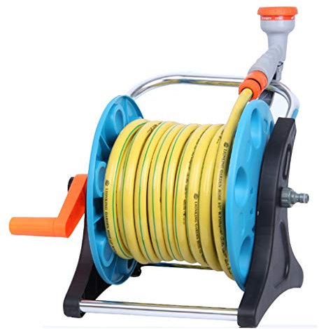 BBGS Schlauchtrommel Schlauchaufroller, Gartenschlauchwanne, Frostschutzschlauch-Aufbewahrungsregal Set Bewässerung Autowaschrahmen mit Sprinkler Und Schläuchen (Size : 25m)