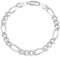LeCalla Solid 925 Sterling Silver Italian 5 MM Diamond-Cut Figaro Chain Bracelet for Men 8 Inches