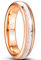 VAKKI 4mm In Oro Rosa Tungsteno Anello Uomo/Donna Anello Della Cupola Lucidato Marmo Bianco Intarsiato Fede Nuziale Anello Promessa Misura 49(10)