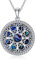 MUUYON Fleurs de Vie avec Collier de Coquillages d'ormeau Arbre de Vie Pendentif Chaîne en Argent Sterling Bijoux Cadeaux pour Femmes (Ormeau)