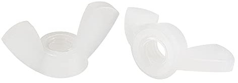 sourcing map Dadi ad alette M6 in nylon a farfalla dado a mano Twist Stringere Elementi di fissaggio bianchi 15 pezzi