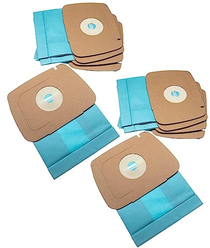 vhbw 10x Staubsaugerbeutel kompatibel mit Electrolux Lux 1 Classic, 1 Royal, D820, 1 Staubsauger - Papier, 21cm x 16,2cm Hellblau