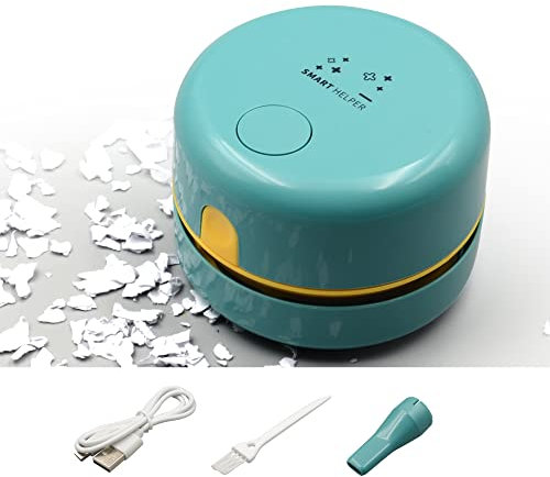 HELIAN Mini Staubsauger Kreativ Handstaubsauger Tischstaubsauger Autostaubsauger Akkustaubsauger, USB Wiederaufladbar, hohe Saugkraft, Mini Deskop Staub Reiniger für Desktop und Haushalt (Grün)