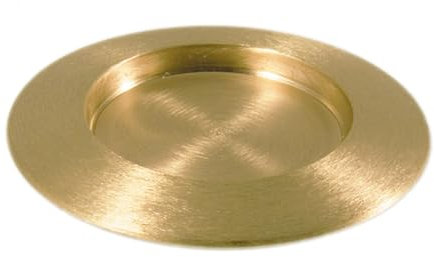 Fritz Cox Kerzenteller Middle | moderner Kerzenleuchter | für Kerzen bis 7cm Durchmesser | aus Messing | Durchmesser 12cm | Farben Gold