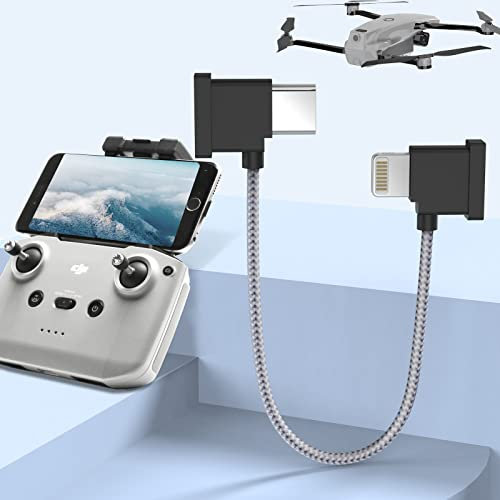 MTAKYI USB-C-Zu-IOS-Telefon Kabel, Drohnen-Adapter, 15-cm-Fernbedienungs Kabel für Lightning Auf Typ-C, Rechter Winkel für DJI Mavic Air 2-Fernbedienung und iPhone-Gerät