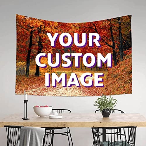UOKIIYUA Personalisierter Fototeppich, individuelles Hintergrundbanner mit Ihrem Bild und Text, Hochzeitsfeier, Familiengedenkgeschenk 150x230cm