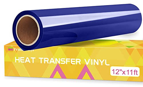 Prime Vinyl HTV Vinyl Roll - 12 x 11ft Drak Blue Heat Transfer Vinyl For T-Shirts, Iron on Vinyl for Silhouette Cameo, Cricut Maker, Heat Press Vinyl for Clothes, Hats, Pants, Other Fabrics