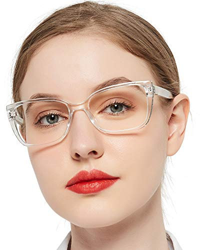 OCCI CHIARI Fashion 3.5 Reading Glasses for Women Square Readers Glasses Reading Glasses for Women Big Design (Clear Frame, 350)