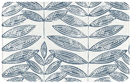 ALLOCS Blaue Flora Area Teppiche Rutschfester Teppich Moderner Teppich für Wohnzimmer, Esszimmer, Schlafzimmer - Großer Teppich 80x49 cm