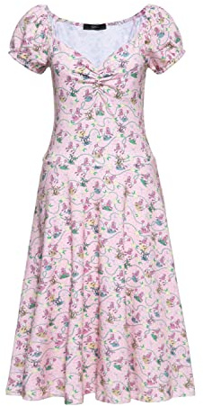 Queen Kerosin Damen Swing Kleid Kurzarm Kleid Sommerkleid All-Over-Print Swing Dress Vintage Kleid Rockabella Poodle