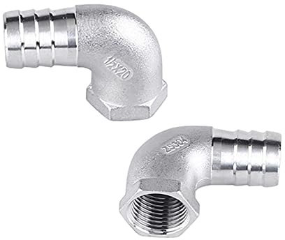 MAHIE 1 pièces 1/4 3/8 1/2 3/4 1 Filetage Femelle BSPT à 8mm 15mm 25mm 32mm Tuyau Barbe Tuyau coude 90 degrés connecteur SS304 Inoxydable Cheerfully (Size : DN8 x Hose 13mm)
