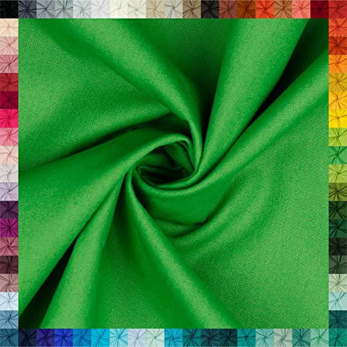 VmG-Store 2m Baumwollstoff Uni 100% Baumwolle Oeko-Tex KEINE Meterware über 70 Farben zur Auswahl (011 I Hellgrün)
