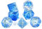 FLASHOWL Transparente kristallfarbene Farbbandwürfel D20 Würfel Dungeons and Dragons Würfelspiele Tischwürfel Polyhedral Roll Play W20 Dice DND RPG MTG Polyhedral Dice (7 Stück Blau)