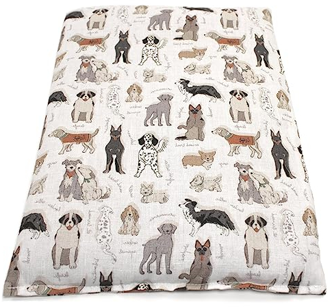 GIRAFFENLAND Bio-Dinkelkissen 30 x 20 cm, Bio-Dinkel + Bio-Baumwolle Liebe Hunde - Als Wärmekissen & Kältekissen - Dinkel Körnerkissen für Mikrowelle und Backofen - 30x20cm, 800g