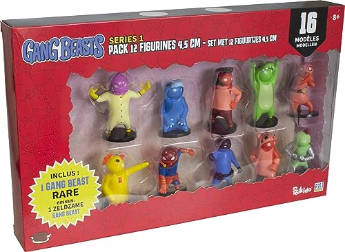 Lansay Gang Beasts - Confezione da 12 statuette da 4,5 cm, modello casuale, personaggi dei videogiochi, a partire dagli 8 anni