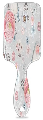 Rose Butterfly Hair Brush Detangler Brush with Nylon Bristle for Thick Curly Thin Long Short Wet or Dry Hair Adds Shine and Makes Hair Health Paddle Hairbrush for Women Men
