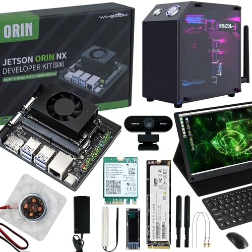 Yahboom Jetson Orin Nano SUPER 4GB Development Kit AI Robots,UHD 15.6in Touch Screen + Jetson Case + USB Camera + Wireless Keyboard and Mouse (Orin Nano 4GB ULT Kit)