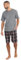 INSIGNIA Mens Pyjamas Set Short Sleeve T-Shirt Top & Woven Shorts Pants (Charcoal Emblem, M)