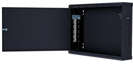 DVR CCTV Armoire Murale 2U 19 Pouces 120 mm | Baie Informatique en Acier | Bureau Informatique, NVR, Boîtier pour Caméra de Vidéosurveillance, Dimensions compactes, Réglable, Noir