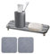 Tefola 3PCS Water Absorbing Diatomite Coasters, Instant Dry Sink Tray, Fast Drying Stone, Countertop Soap Holder Dish for Cups, Cosmetic Bottles, Home, Bathroom and Kitchen (Dark Gray)