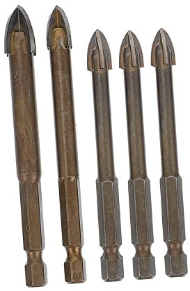 ABOOFAN Multitools 5 Stück Fliesenbohrer Kobaltbohrer Fliesenlochbohrer Bohrkonverter Handlochbohrer Werkzeuge Mauerwerksbohrer Fliesenreibahle Betonbohrer Holznagel Mehrzweck-Hartmetall