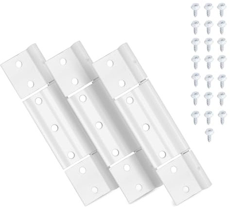 Bisagras de repuesto para puerta de tormenta para bisagras de puerta de pantalla blanca Larson, kit de bisagras de puerta de aluminio extruido con ranura de 1/8 pulgadas, paquete de 3